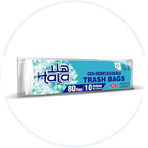 Hala Biodegradable Trash Bags 80-Pieces