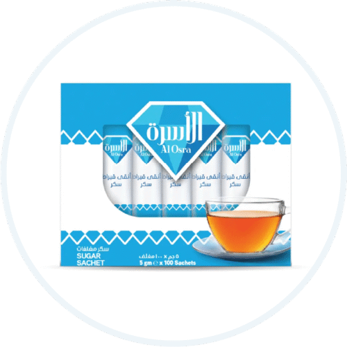 الأسرة سكر أبيض ناعم 100 مغلف