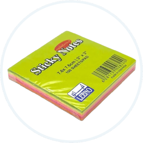لينو ورق ملاحظات لاصق 5 ألوان مقاس 5.1 × 7.6 سم، 100 ورقة