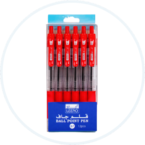 لينو قلم حبر جاف أحمر 12 حبة